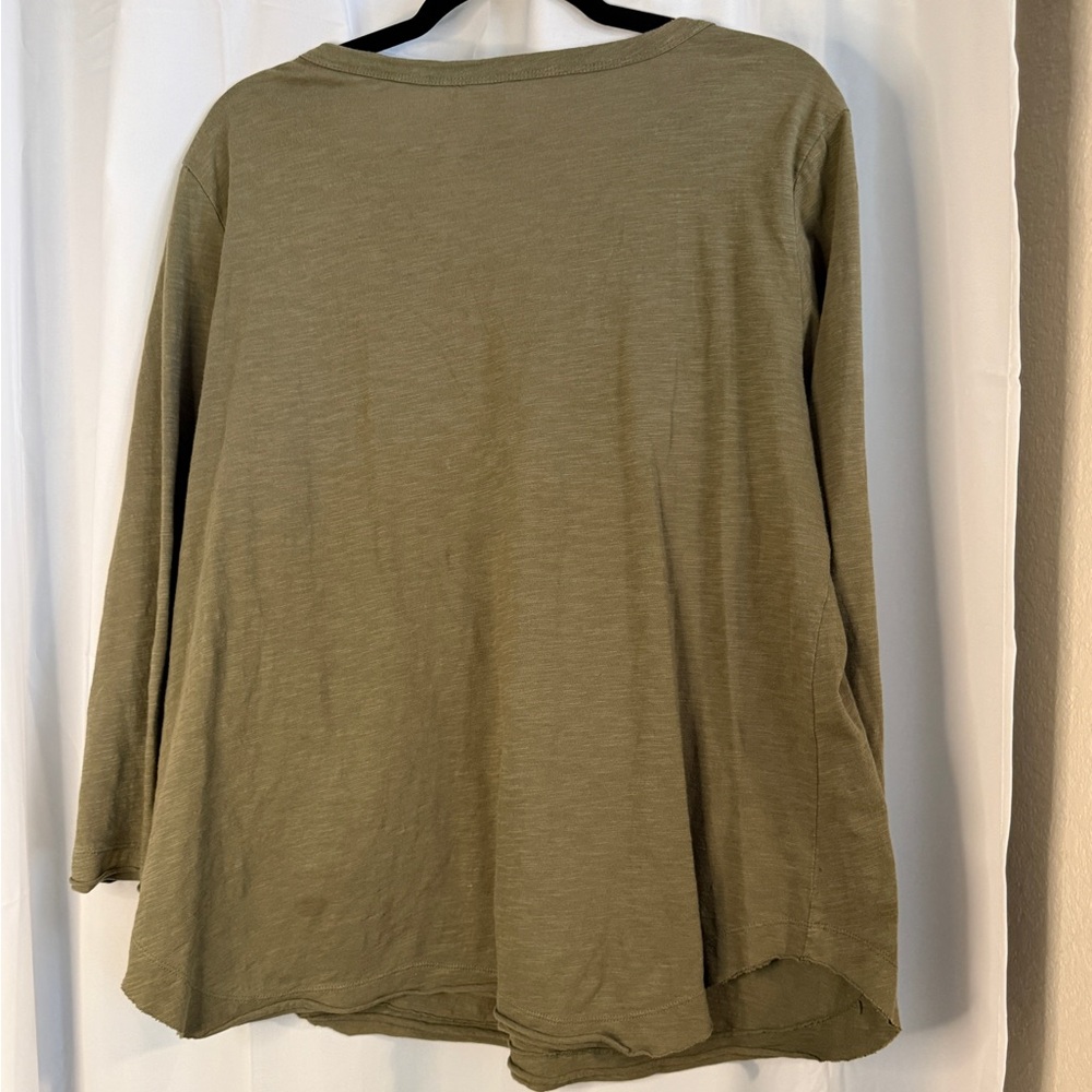 Anthropologie Akemi + Kin Embroidered Boho Henley Top XL - Picture 5 of 11